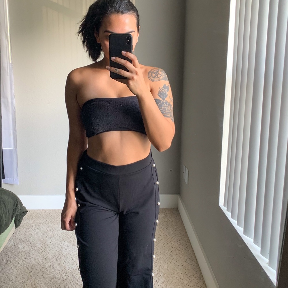 Black Pants with Pearls